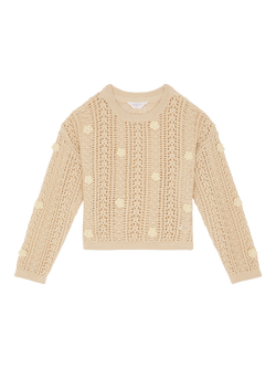 Angels by Accessorize Kids' Flower Applique Jumper, Natural, Natural