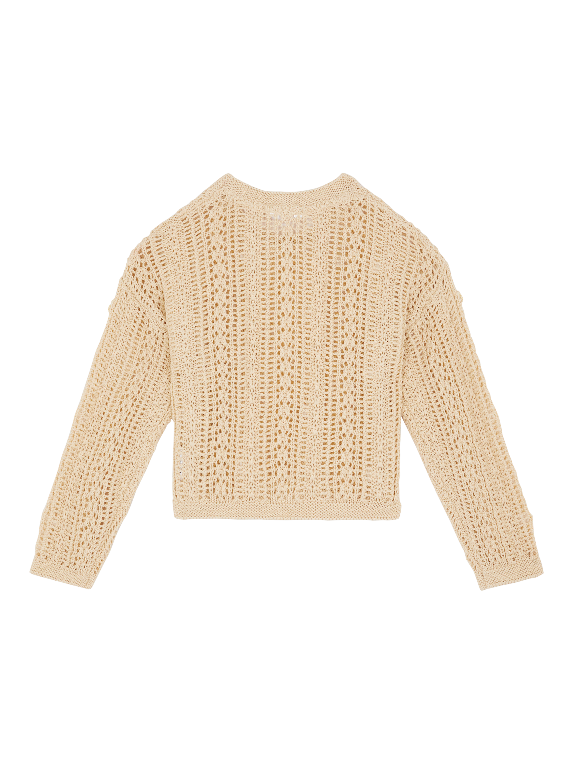 Product image 2 of 3, which shows Angels by Accessorize Kids' Flower Applique Jumper, Natural, 3-4 years