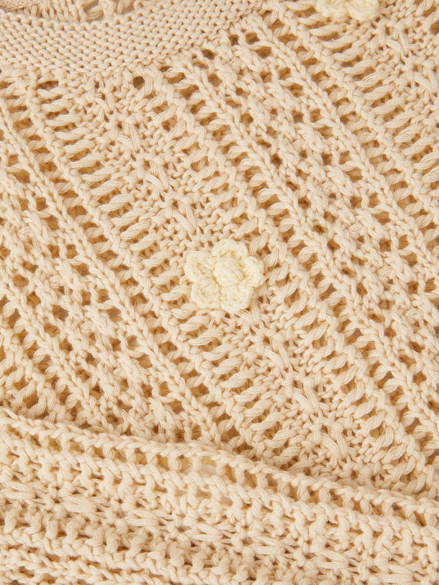 Product image 3 of 3, which shows Angels by Accessorize Kids' Flower Applique Jumper, Natural, 3-4 years