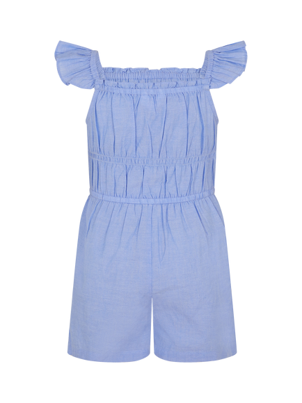 Angels by Accessorize Kids' Embroidered Cherry Heart Playsuit, Blue - view 2, Blue
