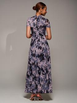Jolie Moi Abstract Turtleneck Maxi Dress, Black Abstract - view 2, Black Abstract