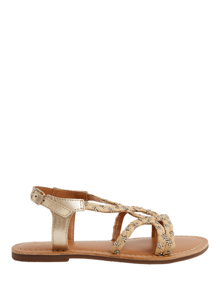 Angels by Accessorize Kids' Diamante Sandals, Neutral, Neutral