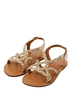 Angels by Accessorize Kids' Diamante Sandals, Neutral - view 2, Neutral