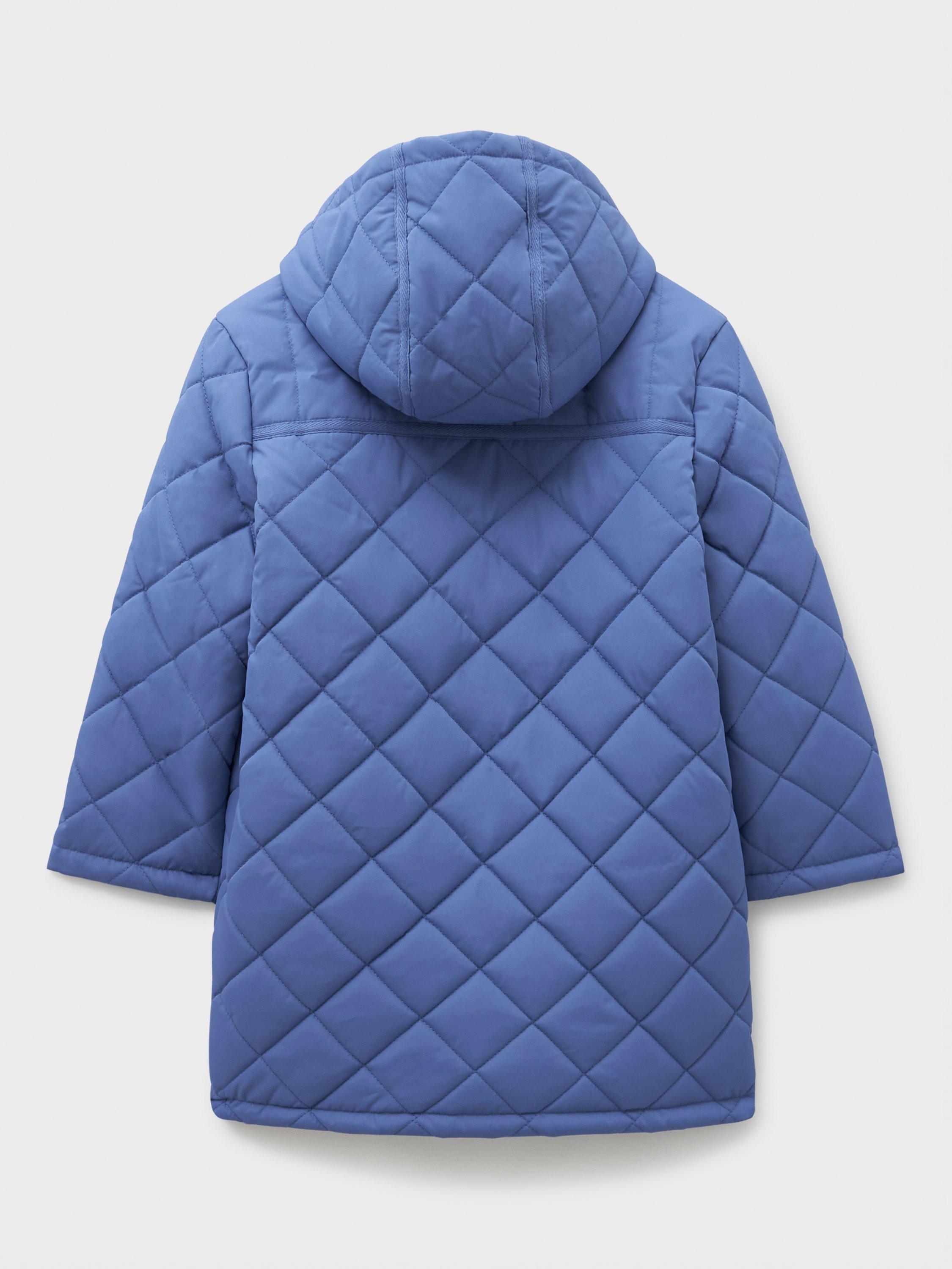 Product image 2 of 3, which shows Crew Clothing Kids' Showerproof Quilted Jacket, Mid Blue, 8-9 years