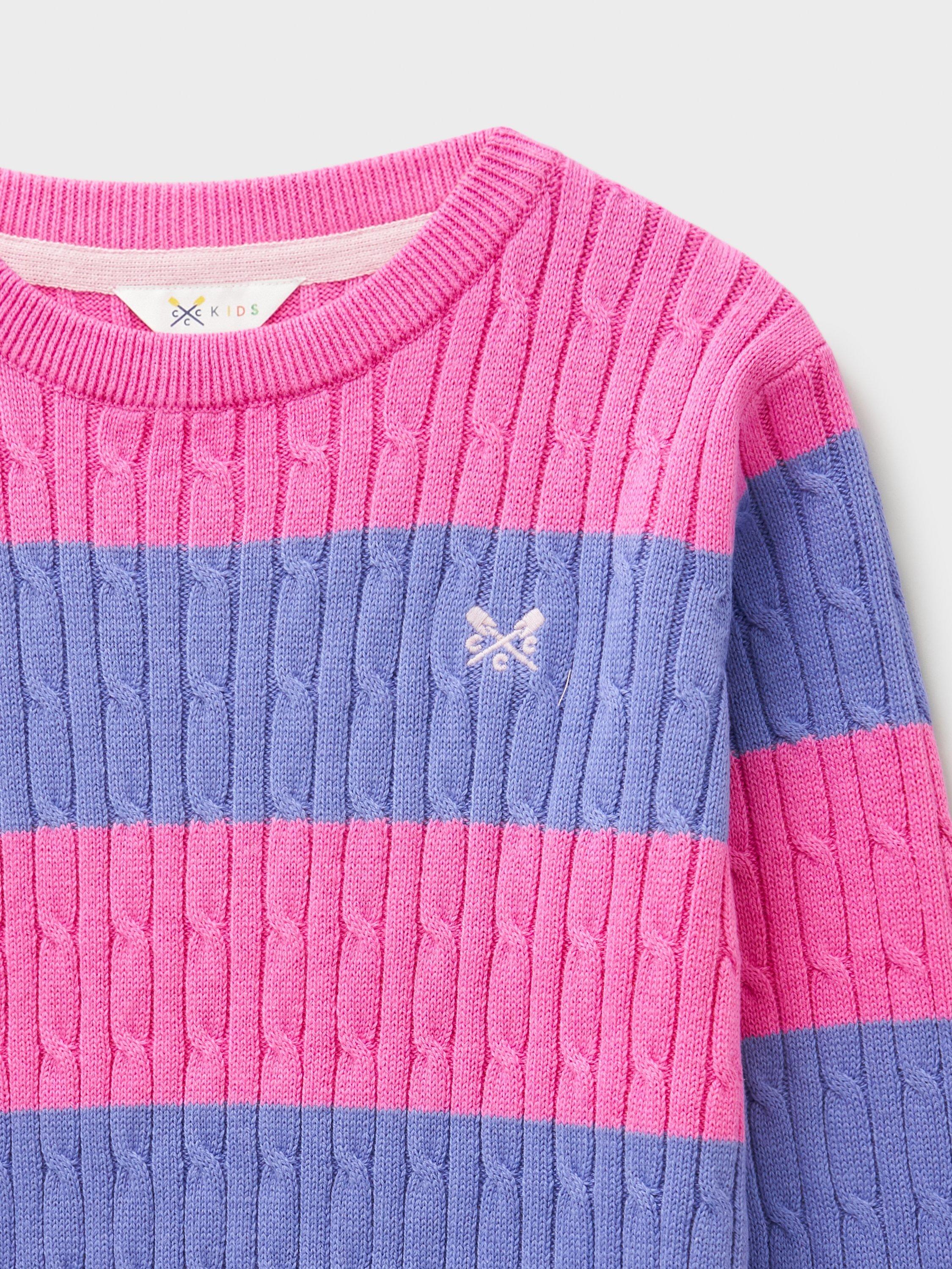 Product image 3 of 3, which shows Crew Clothing Kids' Heritage Stripe Jumper, Multi Blue, 8-9 years