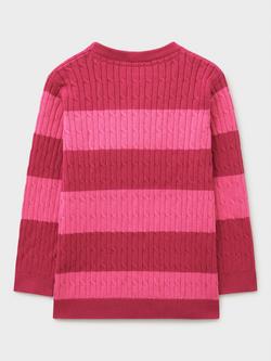 Crew Clothing Kids' Heritage Cable Knit Crew Neck Jumper - view 2, Pink