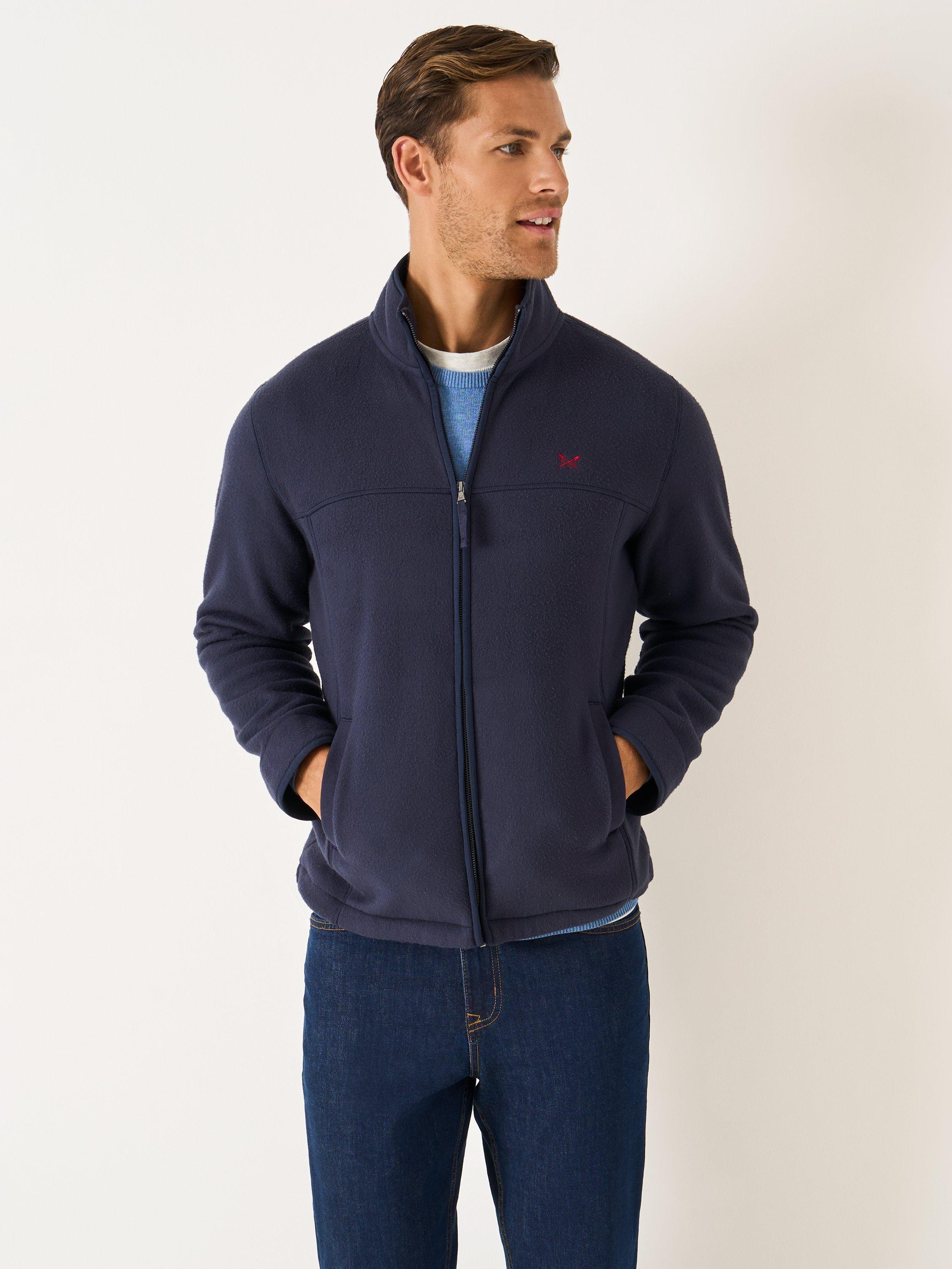 Product image 1 of 5, which shows Crew Clothing Aldringham Windbreaker Jacket, Navy Blue, L