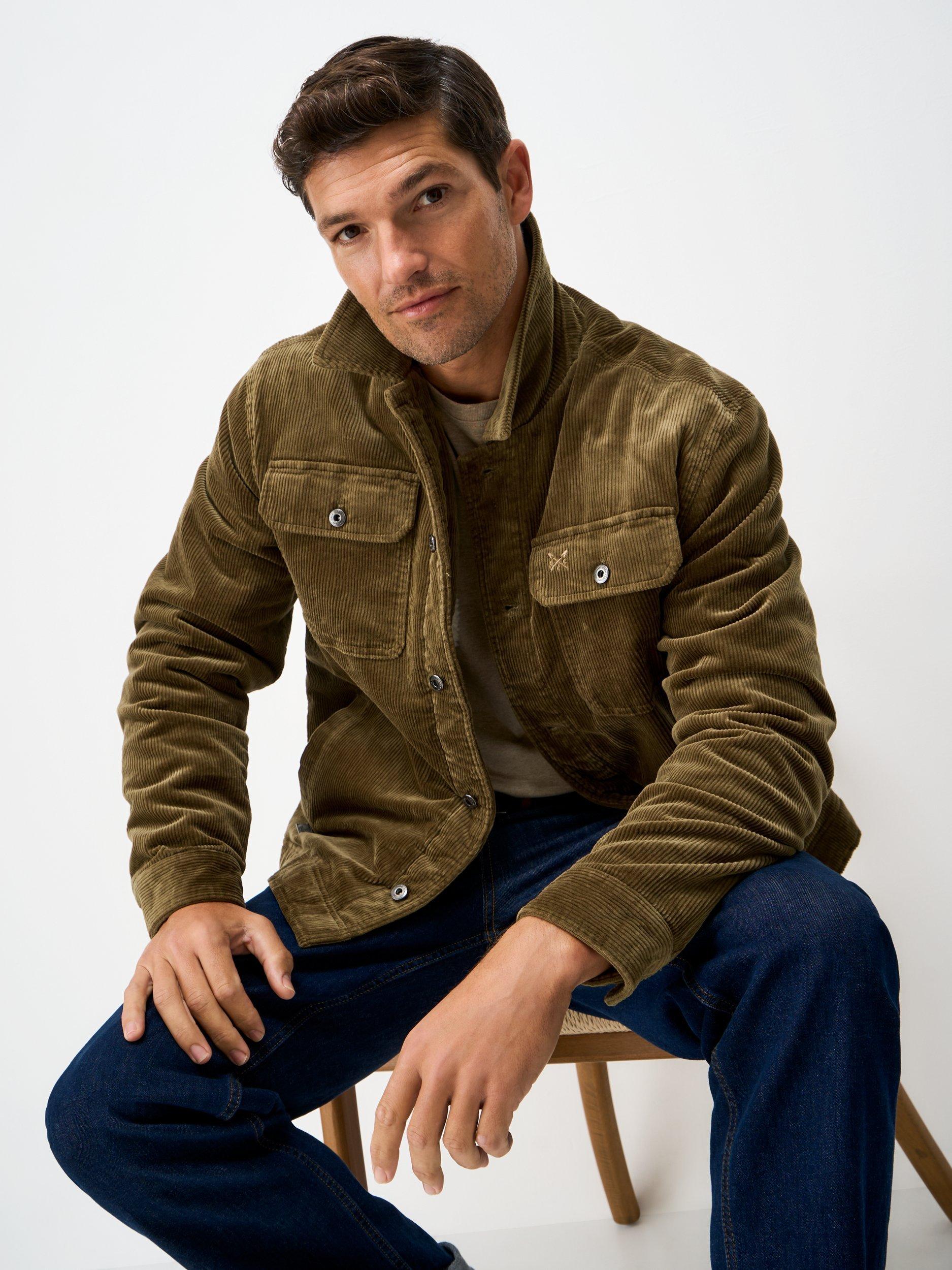 Product image 1 of 5, which shows Crew Clothing Corduroy Shirt Jacket, Tan, L