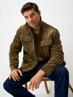 Crew Clothing Corduroy Shirt Jacket, Tan - view 2, Tan
