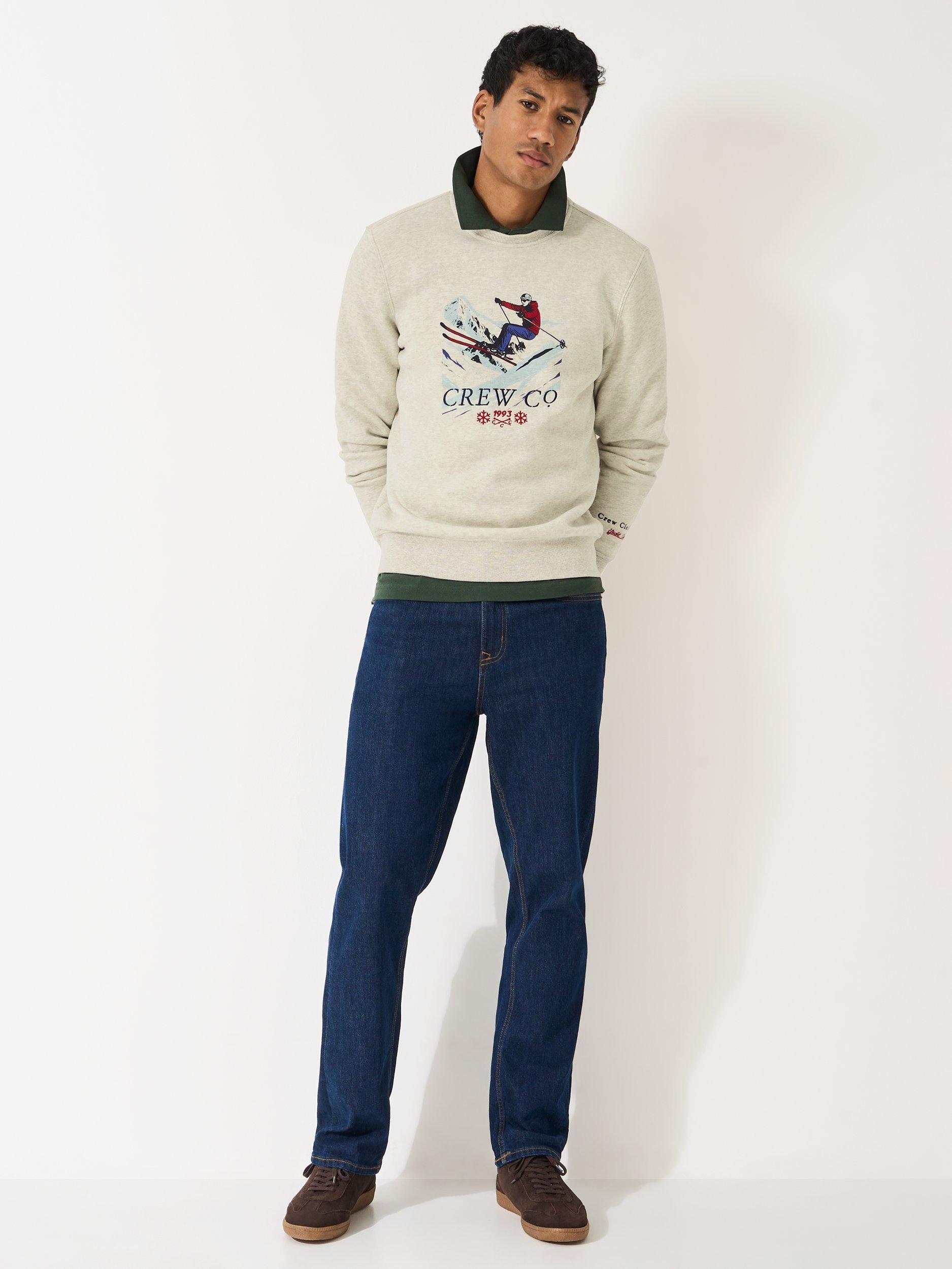 Product image 3 of 5, which shows Crew Clothing Cotton Blend Alpine-Ski Sweatshirt, Oatmeal, L