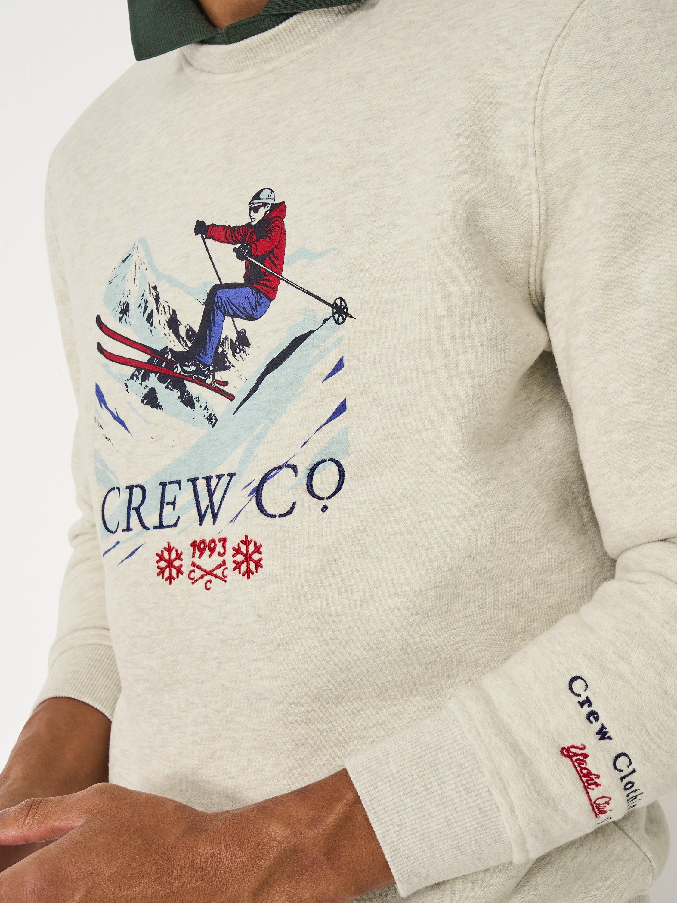 Product image 4 of 5, which shows Crew Clothing Cotton Blend Alpine-Ski Sweatshirt, Oatmeal, L