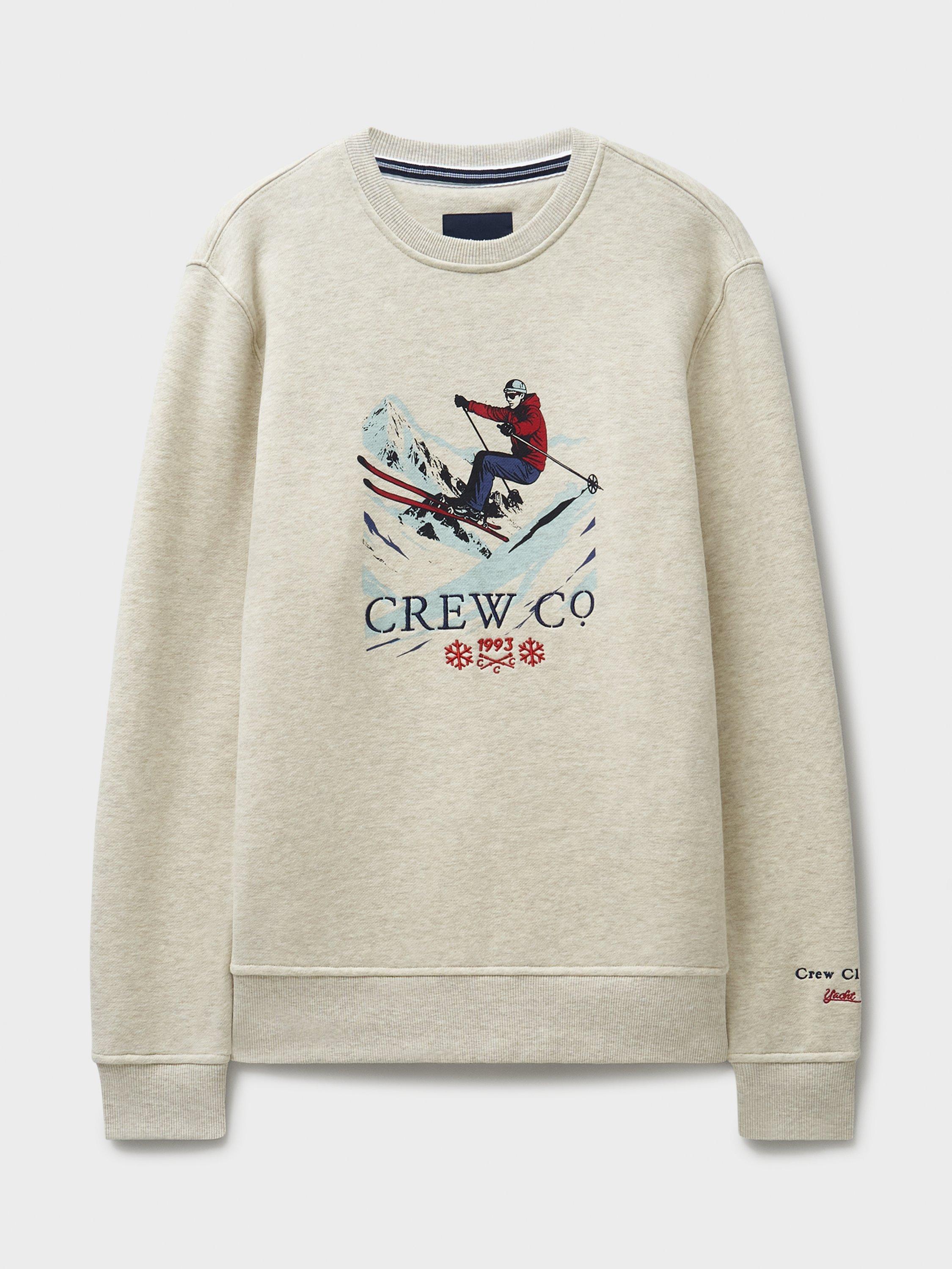 Product image 5 of 5, which shows Crew Clothing Cotton Blend Alpine-Ski Sweatshirt, Oatmeal, L