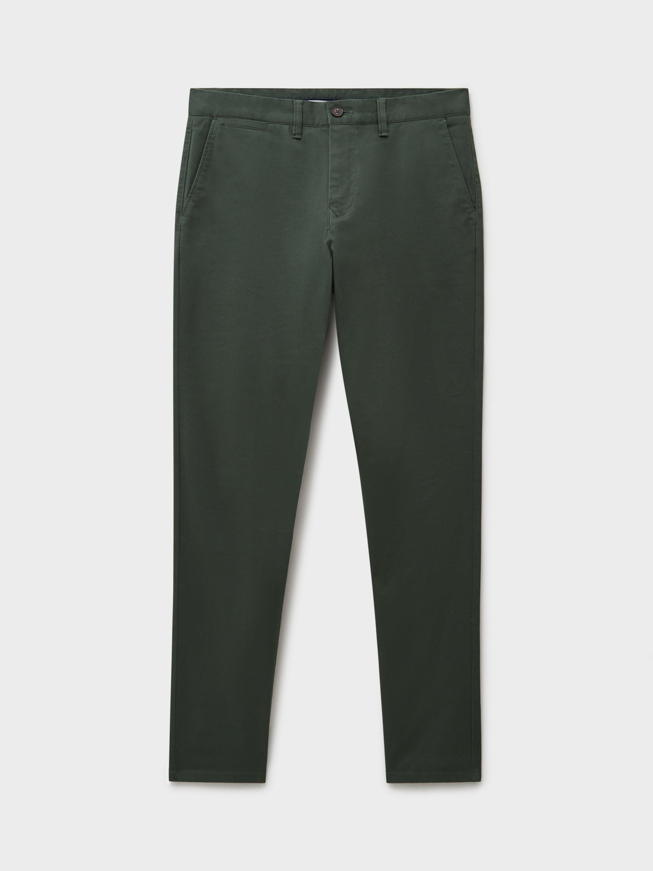 Product image 5 of 5, which shows Crew Clothing Cotton Blend Slim Fit Chinos, Emerald Green, 32R