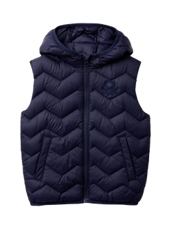 Benetton Kids' Sleeveless Padded Gilet, Midnight Blue, Midnight Blue