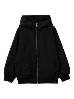 Benetton Kids' Raglan Sleeve Hooded Zipped Jacket, Black, Black