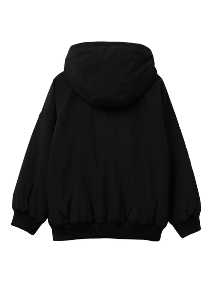 Benetton Kids' Raglan Sleeve Hooded Zipped Jacket, Black - view 2, Black