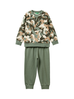 Benetton Kids' Camouflage Tracksuit, Multi, Multi