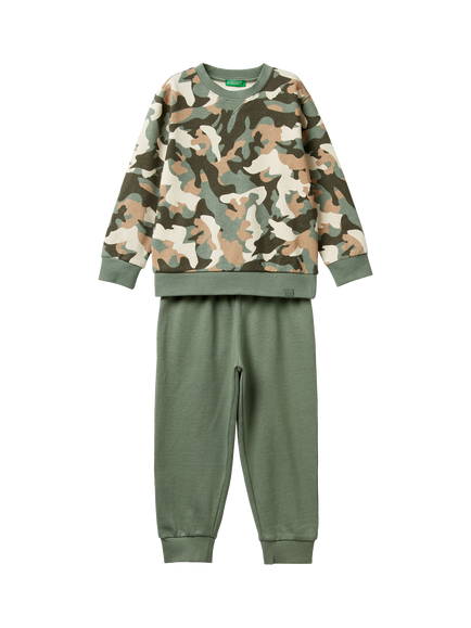 Benetton Kids' Camouflage Tracksuit, Multi, Multi