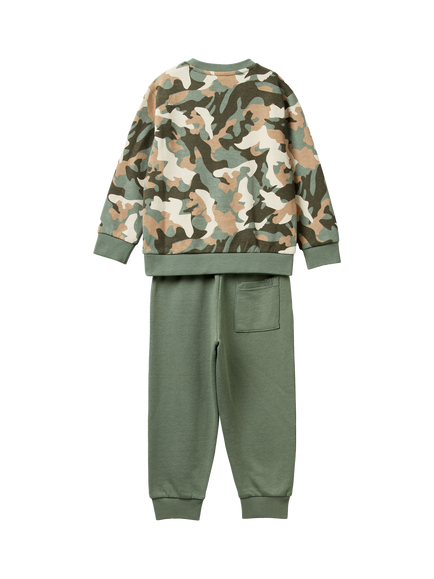 Benetton Kids' Camouflage Tracksuit, Multi - view 2, Multi