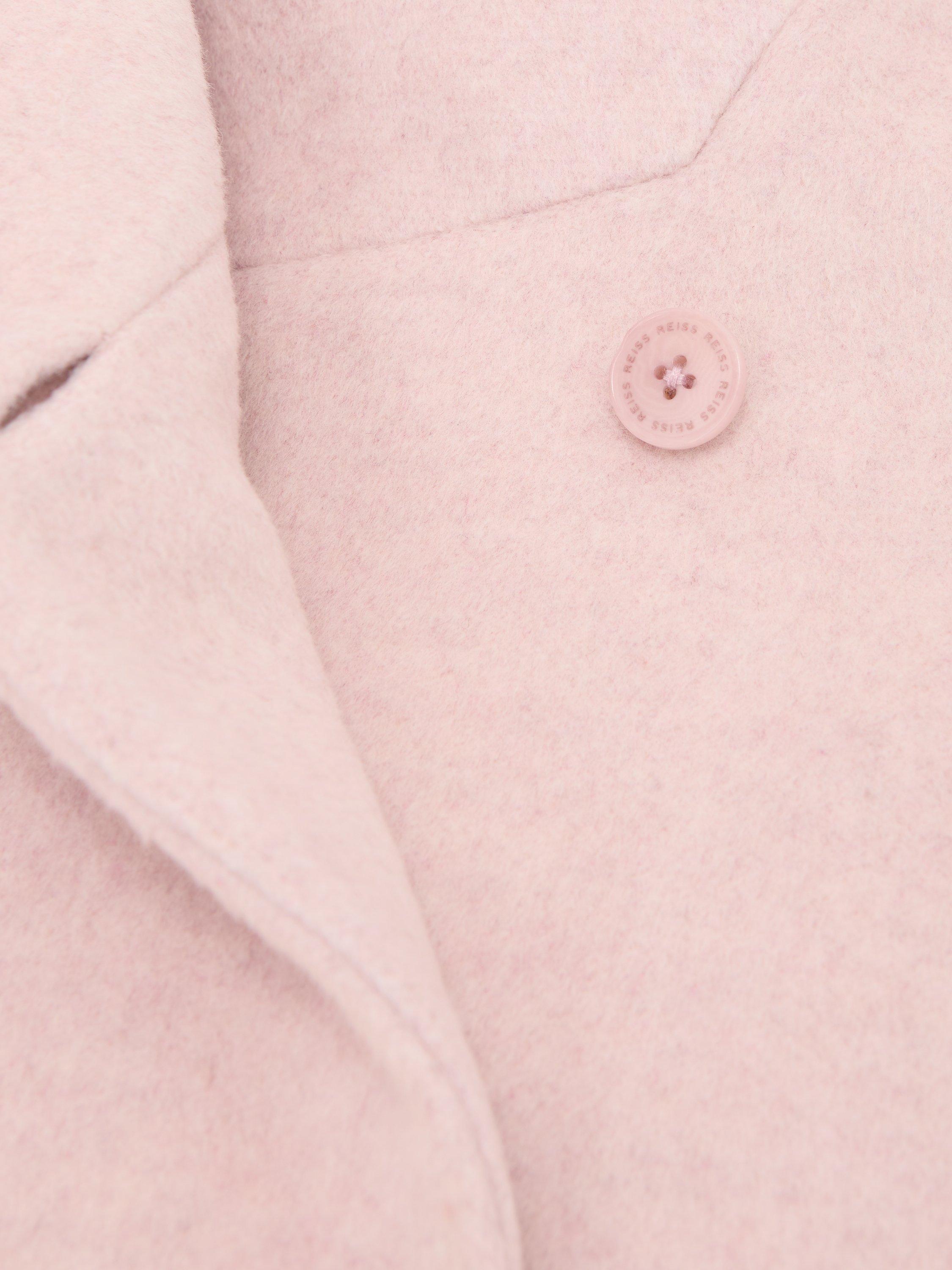 Product image 4 of 4, which shows Reiss Kids' Wool Blend Funnel Neck Coat, Pink, 3-4 years