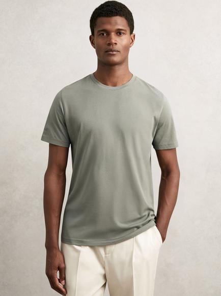 Reiss Bless Cotton Regular Fit Short Sleeve T-Shirt, Pack of 3, White/Navy/Sage - view 2, White/Navy/Sage