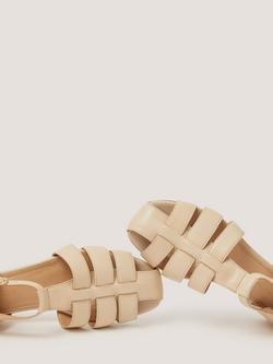 Monsoon Bobbi Leather Fisherman Sandals, Ivory - view 2, Ivory