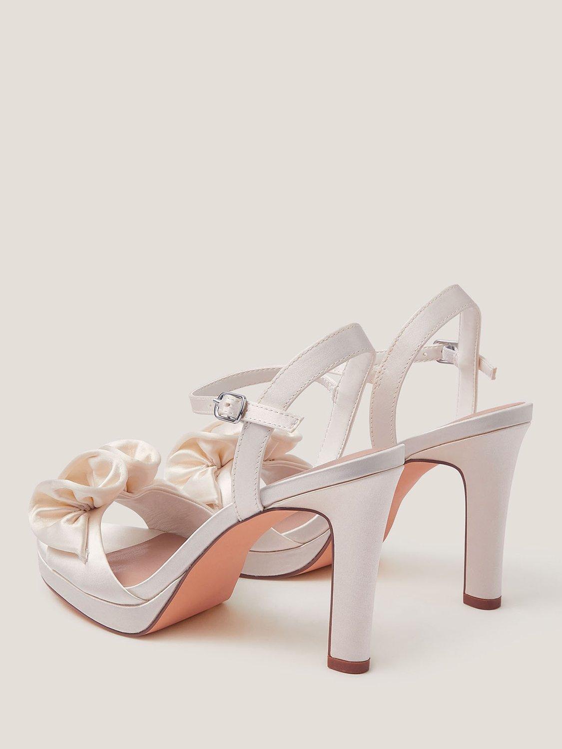 Product image 3 of 3, which shows Monsoon Dulce Frill Platform Heel Shoes, Ivory, 4