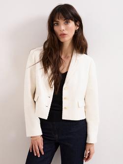 Phase Eight Adria Boucle Cropped Jacket, Ivory, Ivory