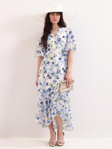 Phase Eight Juliette Midi Wrap Dress, Cream, Cream