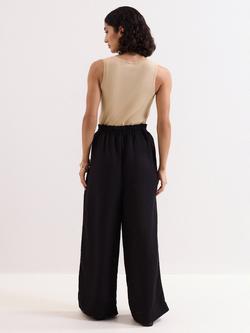 Phase Eight Rowan Pull On Linen Rich Trousers, Black - view 2, Black
