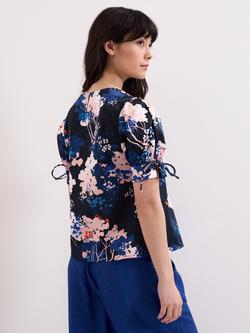 Phase Eight Caris Floral Top, Blue - view 2, Blue