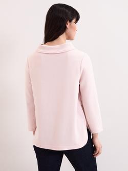 Phase Eight Solene Textured Long Sleeve Top, Pink - view 2, Pink
