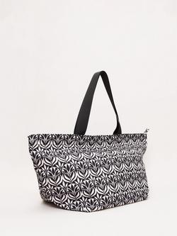 Phase Eight Geometric Beach Bag, Black/Multi - view 2, Black/Multi