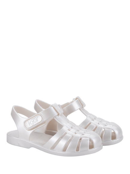 IGOR Kids' Clasica Jelly Sandals, Pearl, Pearl