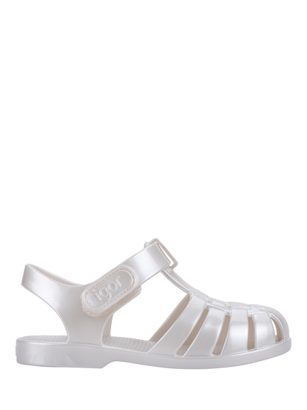 IGOR Kids' Clasica Jelly Sandals, Pearl - view 2, Pearl