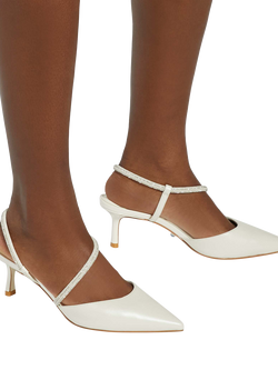 Dune London Ceremonial Leather Bridal Stiletto Heel Sandals, Ivory - view 2, Ivory
