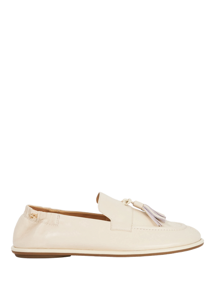 Dune London Grounding Tassel Leather Loafers, Ecru, Ecru