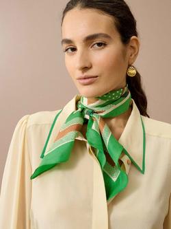 Brora Stripe Pure Silk Twill Neck Tie, Toffee Apple - view 2, Toffee Apple