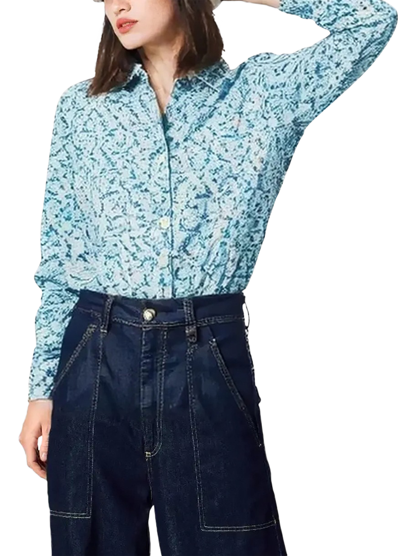 Product image 1 of 11, which shows Benetton Cotton Regular Fit Floral Shirt, Multi, XS