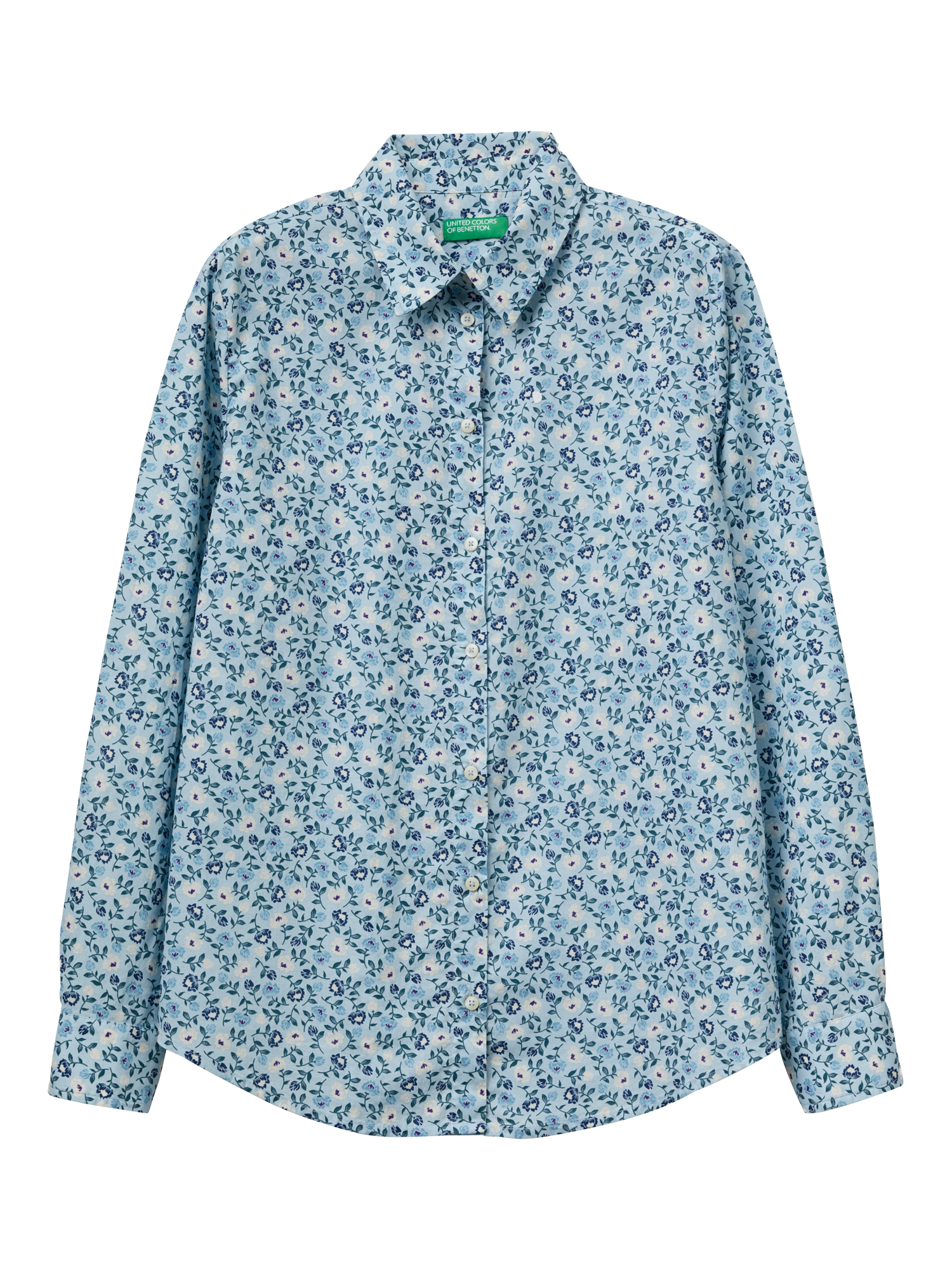 Product image 4 of 11, which shows Benetton Cotton Regular Fit Floral Shirt, Multi, XS