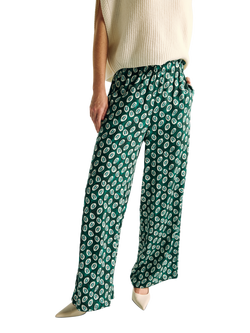 Benetton Abstract Ankle Fit Trousers, Green, Green