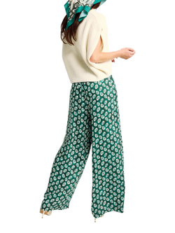Benetton Abstract Ankle Fit Trousers, Green - view 2, Green