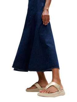 FitFlop F-Mode Go Adjustable Flatform Toe Post Sandals, Platino - view 2, Platino