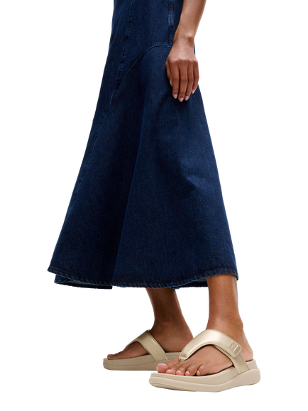 FitFlop F-Mode Go Adjustable Flatform Toe Post Sandals, Platino - view 2, Platino