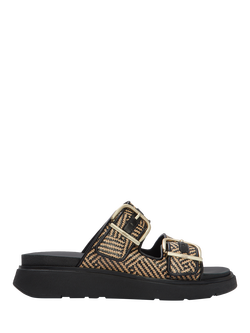 FitFlop Graphic Weave Buckle Strap Sandals, Black, Black