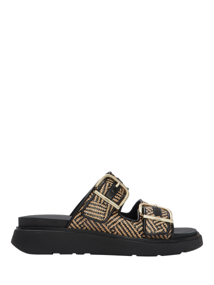 FitFlop Graphic Weave Buckle Strap Sandals, Black, Black