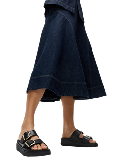 FitFlop Gen-FF Leather Buckle Two Bar Slider Sandals, Black - view 2, Black