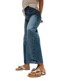 FitFlop Gracie Flower Leather Flip Flops, Platino - view 2, Platino