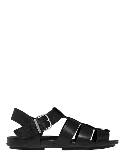FitFlop Gracie Leather Fisherman Sandals, Black, Black