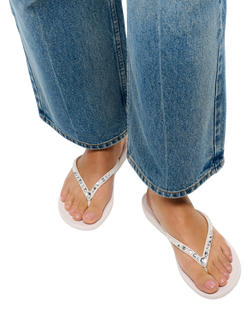 FitFlop IQushion Multi-Crystal Ergonomic Flip-Flops, White - view 2, White